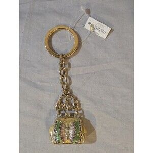 Alexander Kalifano Keychain Swarovski Crystals Stainless Steel NEW